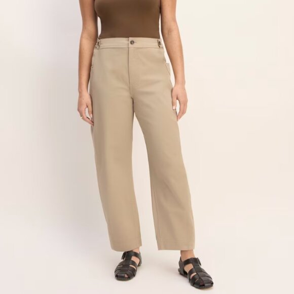 The Barrel Pant Everlane Size 2 Women's Trench Coat Khaki - Picture 1 of 16